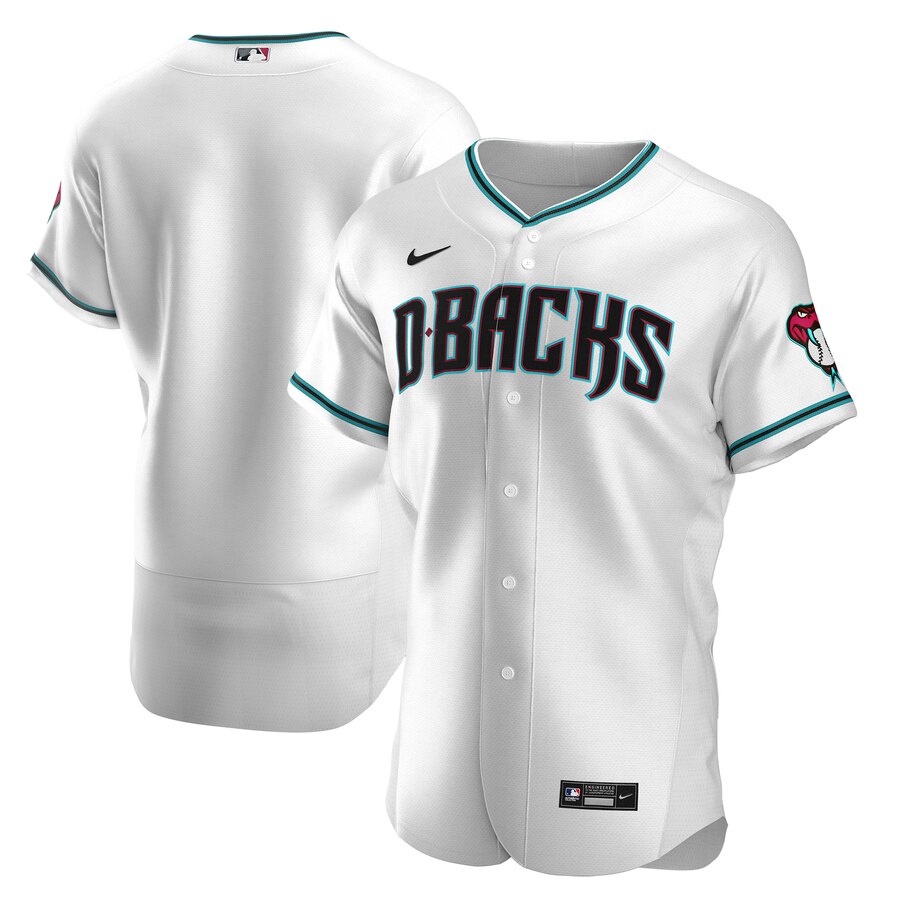 Arizona Diamondbacks Men Nike White Teal Authentic Alternate Team MLB Jersey